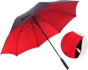 Umbrellas for Rain Golf Umbrella UV Protection Automatic Open Double Canopy Vented Sun Rain Umbrella Waterproof Stick Umbrellas Umbrellas for Rain Windproof (Color : Rojo, Size : 85cm)