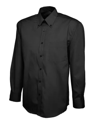 Uneek UC701 Men Full Sleeve Pinpoint Oxford Shirt, Black