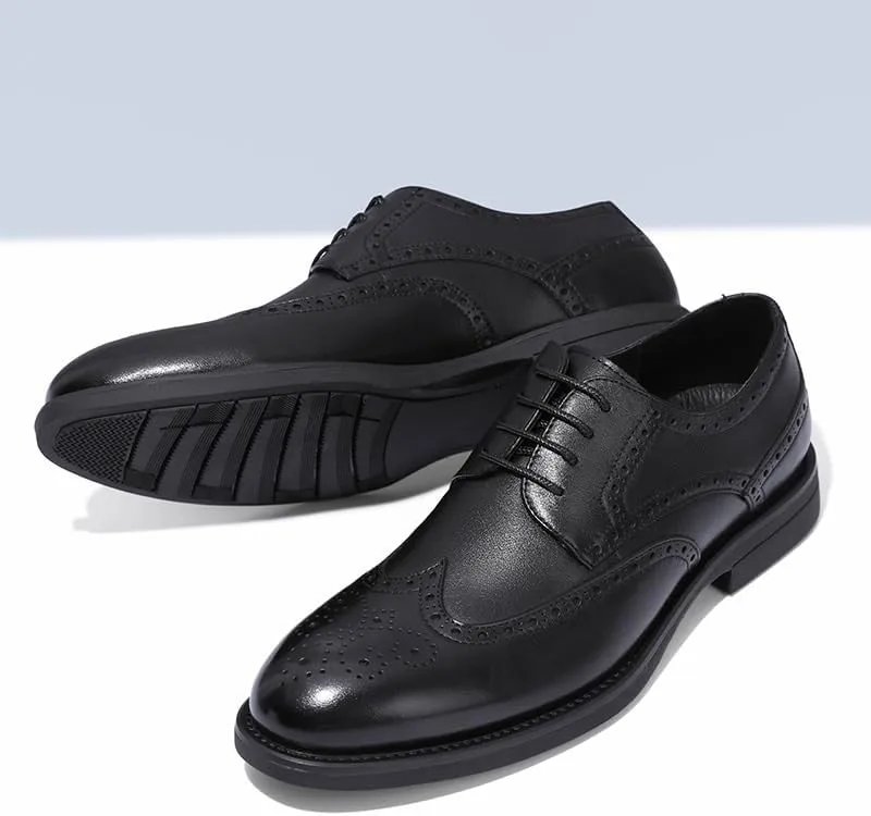 Uniform Formal Shoes Dress Oxford for Men Vegan Leather Lace Up Breathable Party Wedding Slip Resistant Low Top Rubber Sole Non Slip Classic