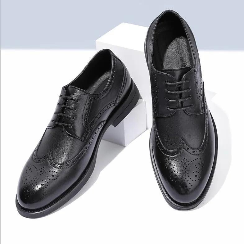 Uniform Formal Shoes Dress Oxford for Men Vegan Leather Lace Up Breathable Party Wedding Slip Resistant Low Top Rubber Sole Non Slip Classic