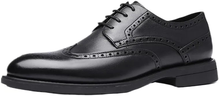 Uniform Formal Shoes Dress Oxford for Men Vegan Leather Lace Up Breathable Party Wedding Slip Resistant Low Top Rubber Sole Non Slip Classic