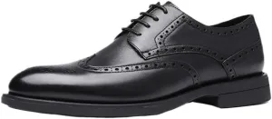 Uniform Formal Shoes Dress Oxford for Men Vegan Leather Lace Up Breathable Party Wedding Slip Resistant Low Top Rubber Sole Non Slip Classic