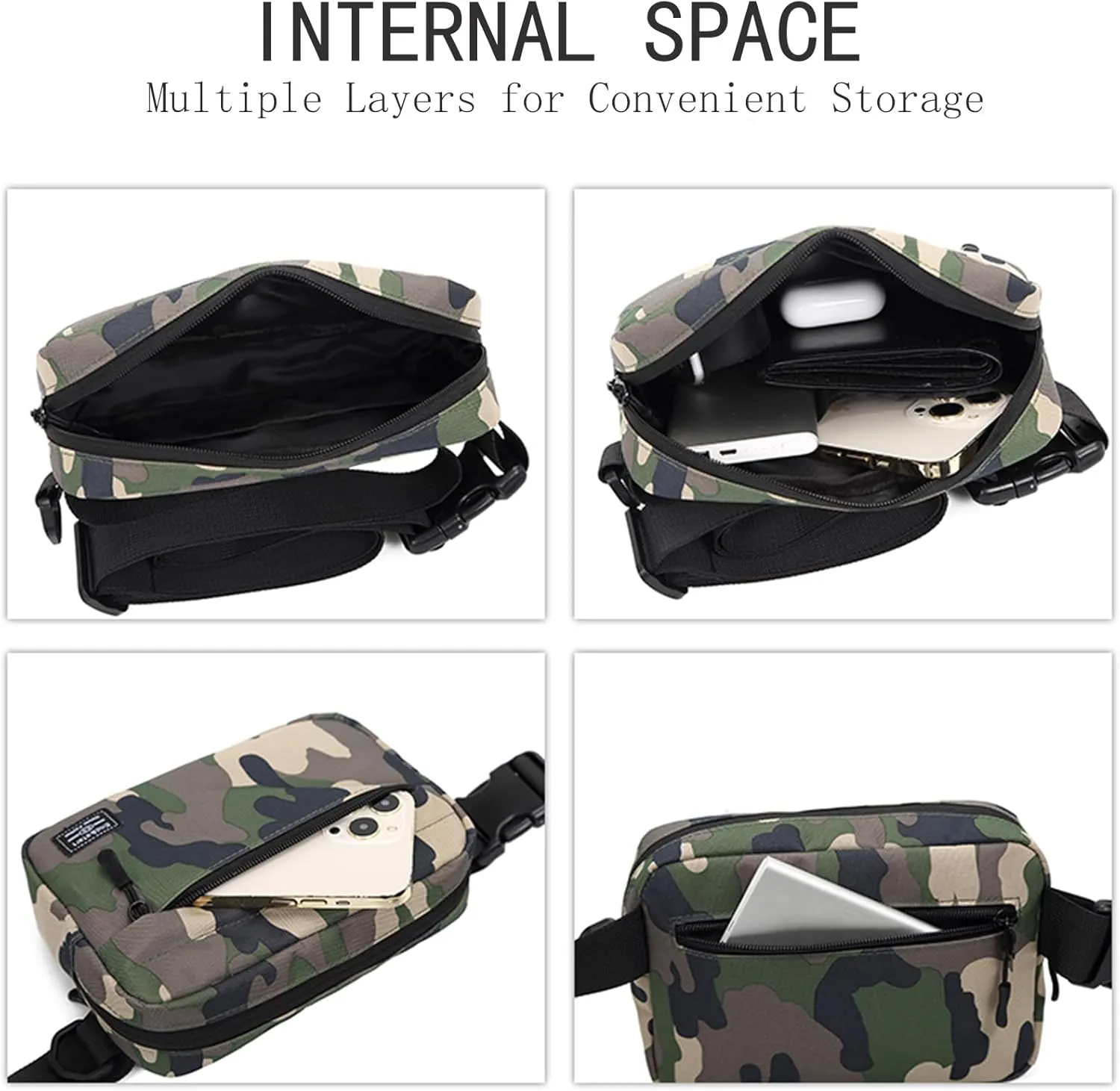 UnisexAdult Small Crossbody Messenger Bag Durable Chest Handbag Sling Crossbody Backpack