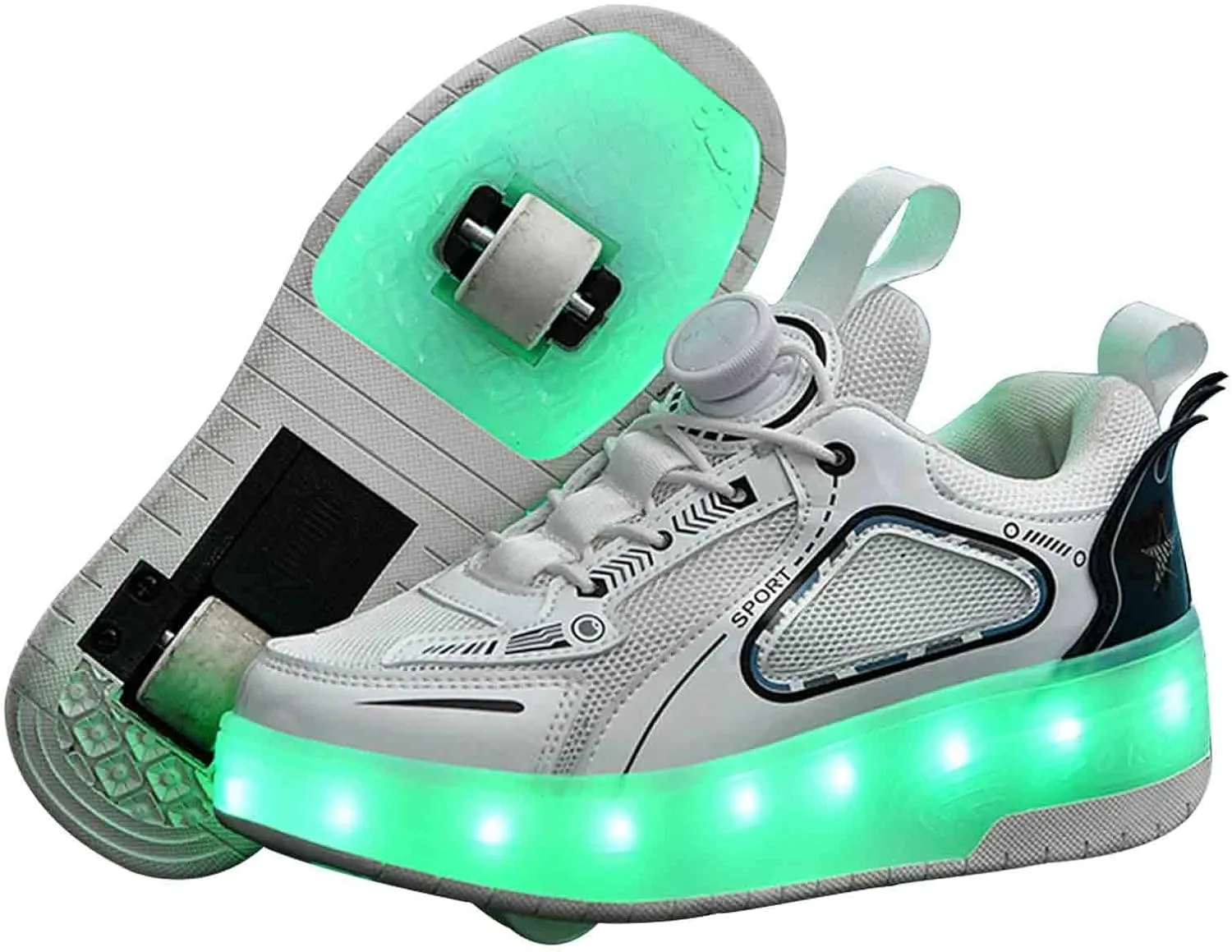 USB LED Light Up Kids Roller Skate Shoes with Wheels, Sneakers for Boys Girls Birthday Thanksgiving Christmas Day