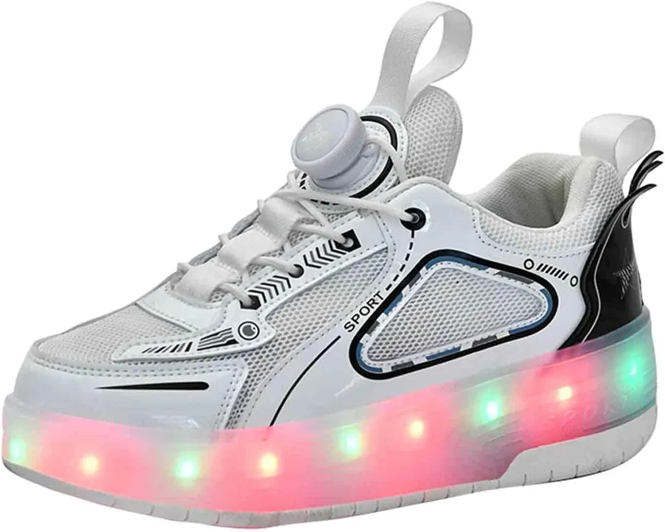 USB LED Light Up Kids Roller Skate Shoes with Wheels, Sneakers for Boys Girls Birthday Thanksgiving Christmas Day