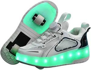 USB LED Light Up Kids Roller Skate Shoes with Wheels, Sneakers for Boys Girls Birthday Thanksgiving Christmas Day