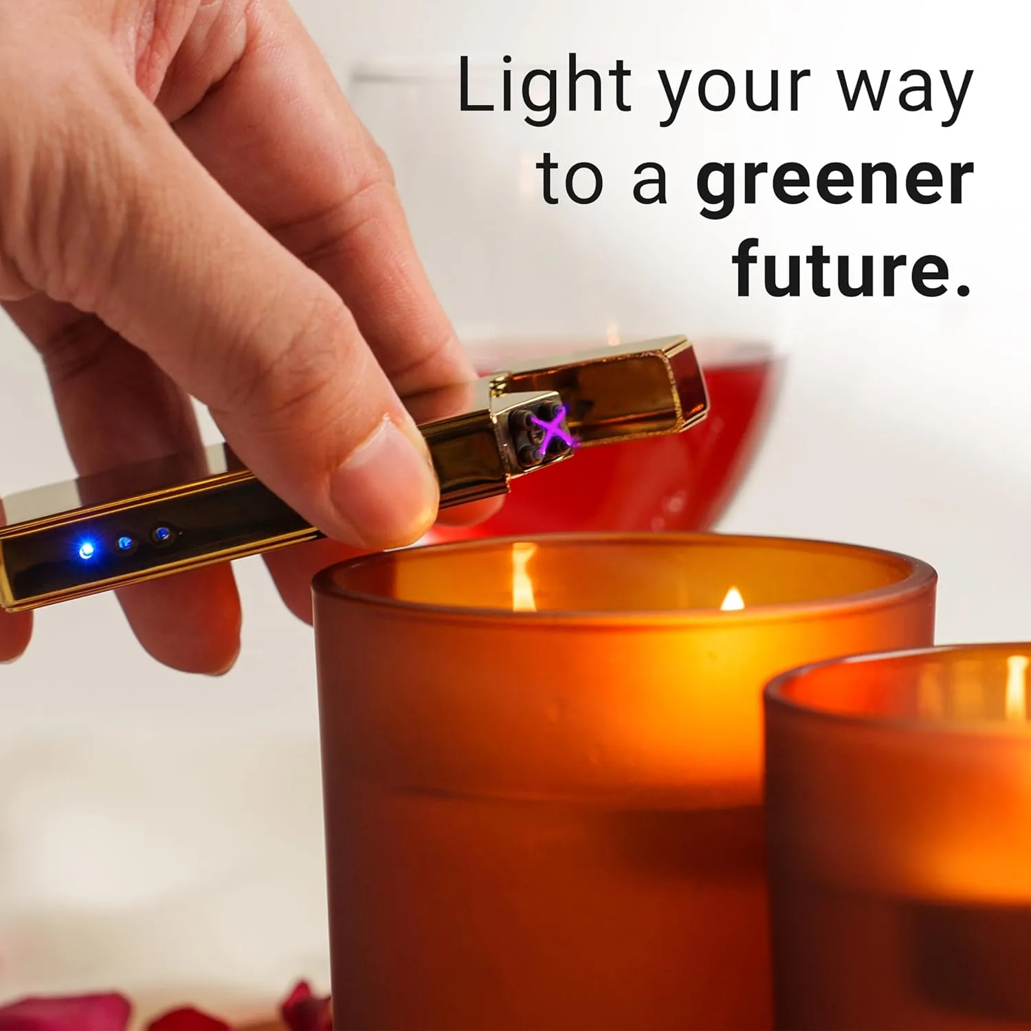 USB Lighter Co. Pocket Electric Dual Arc Windproof Flameless USB Rechargeable Lighter Portable for Candle Camping BBQ Grill Gift Outdoors (Blue)