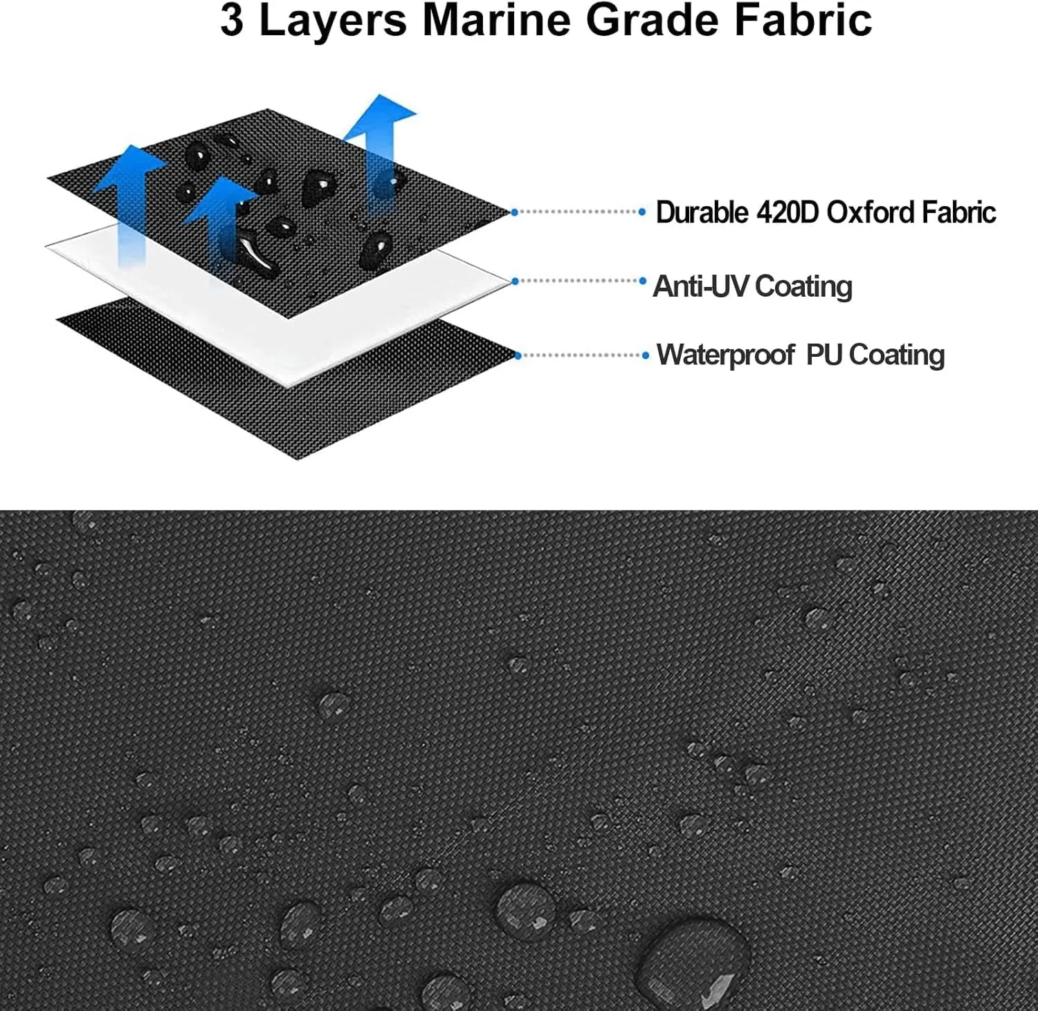 V-Shaped Waterproof Boat Cover Heavy Duty 420D Towboat Cover Waterproof All Weather Outdoor Protection for V-Hull TRI Hull Bass Boats Hull Protectors(12-14FT-V)