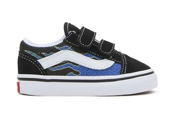 VANS OLD SKOOL INFANT - PIXEL FLAME BLACK BLUE