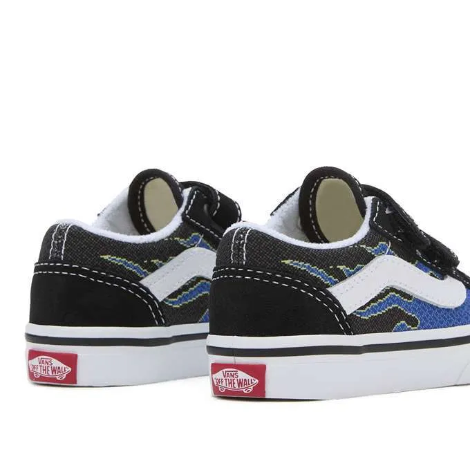 VANS OLD SKOOL INFANT - PIXEL FLAME BLACK BLUE