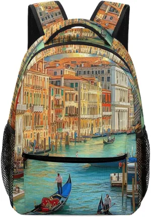 Venice Grand Canal Classic Basic Backpack Durable Casual Travel Hiking Laptop Adjustable Bag