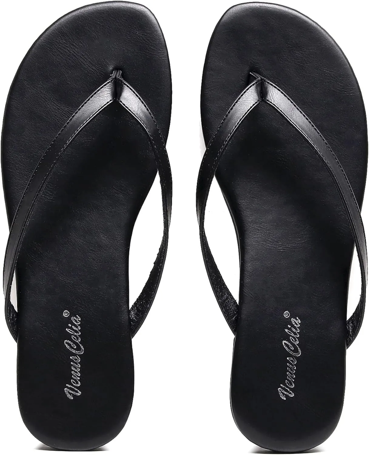 VenusCelia Women's Colorful Wide Flip Flop