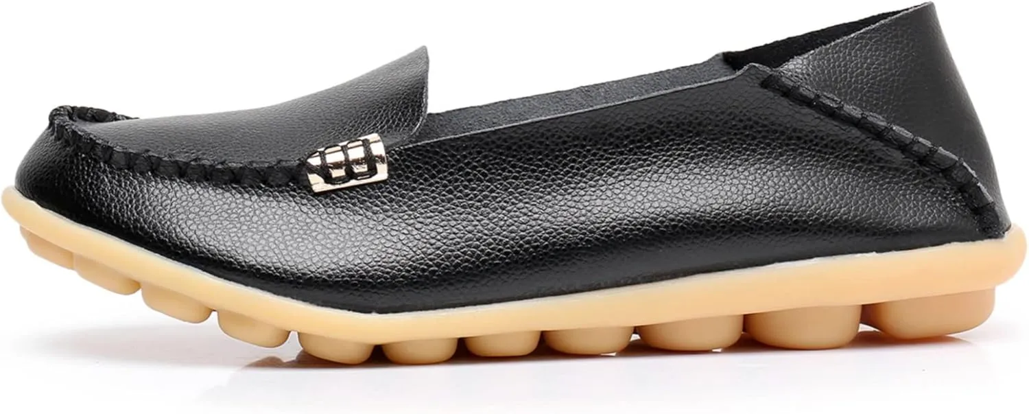 VenusCelia Women's Natural 2 Comfort Walking Flat Loafer