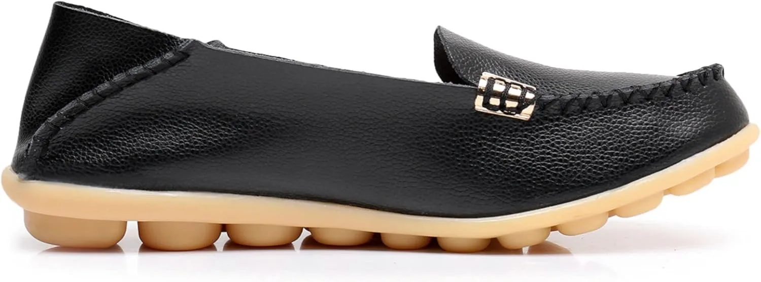 VenusCelia Women's Natural 2 Comfort Walking Flat Loafer