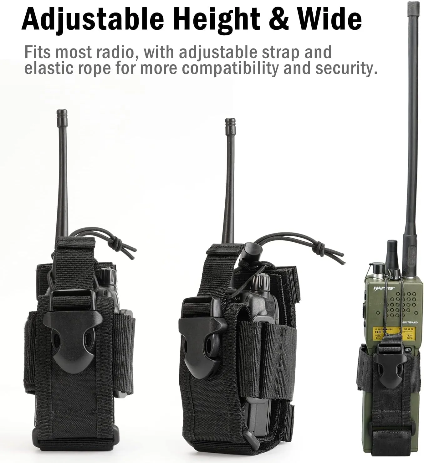 VIPERADE MOLLE Radio Pouch - Universal Walkie Talkie Holster for Duty Belt & Vest, Tactical Radio Holder for Baofeng, Motorola