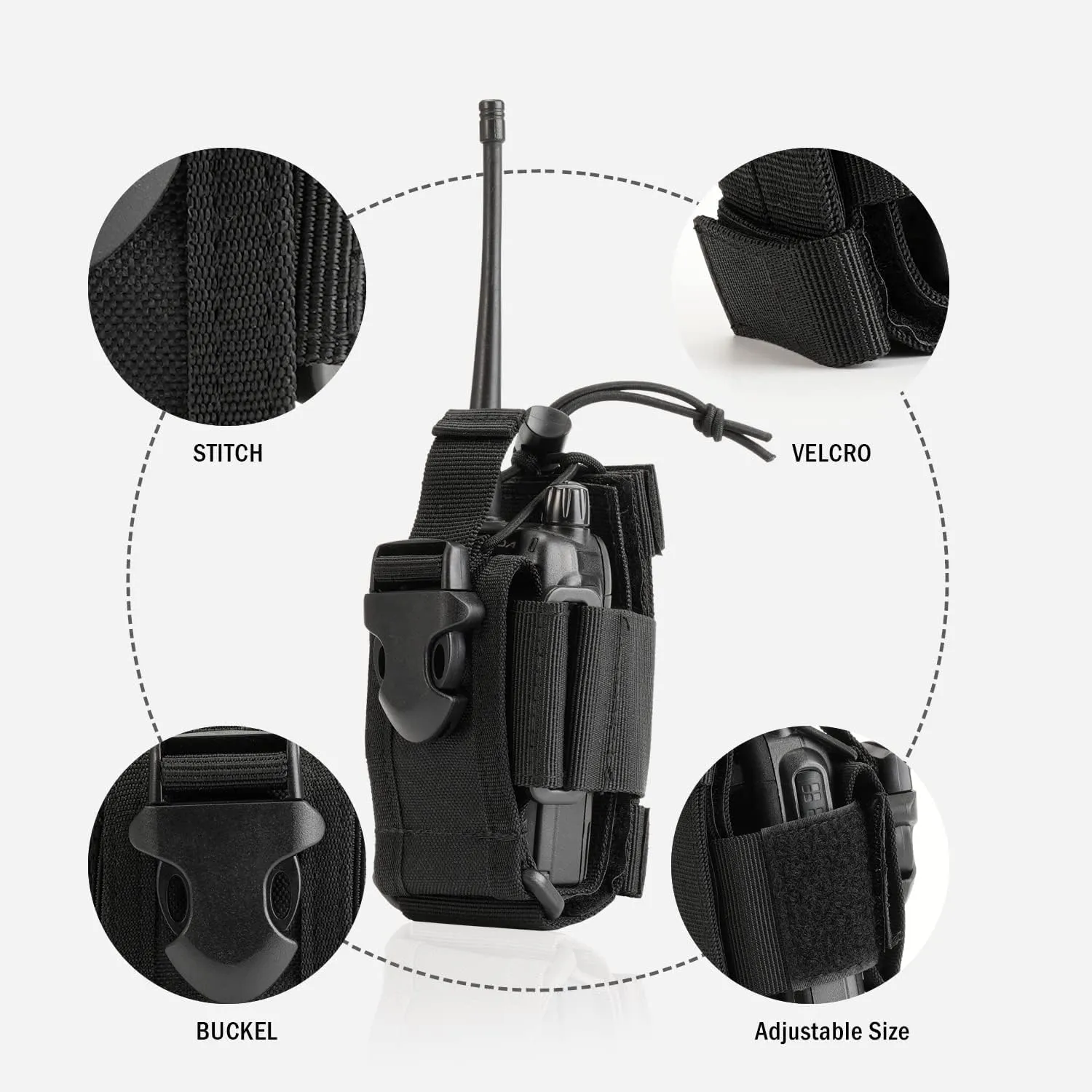 VIPERADE MOLLE Radio Pouch - Universal Walkie Talkie Holster for Duty Belt & Vest, Tactical Radio Holder for Baofeng, Motorola