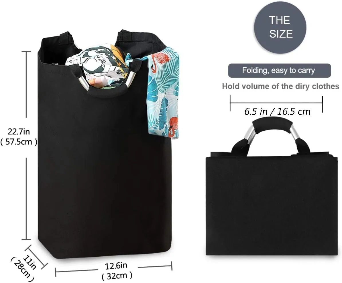 visesunny Cute Cat Big Love Large Laundry Hamper with Handle Foldable Durable Clothes Hamper Laundry Bag Toy Bin for Bathroom, Bedroom, Dorm, Travel