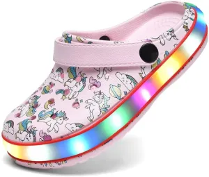 VIYEAR Toddler Light Up Sandals - Boy's & Girl's Garden & Beach Clogs - Indoor & Outdoor Slipper