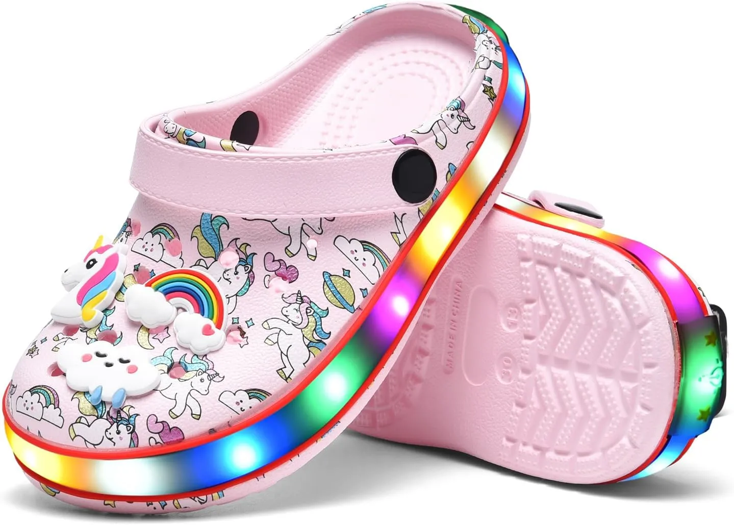 VIYEAR Toddler Light Up Sandals - Boy's & Girl's Garden & Beach Clogs - Indoor & Outdoor Slipper