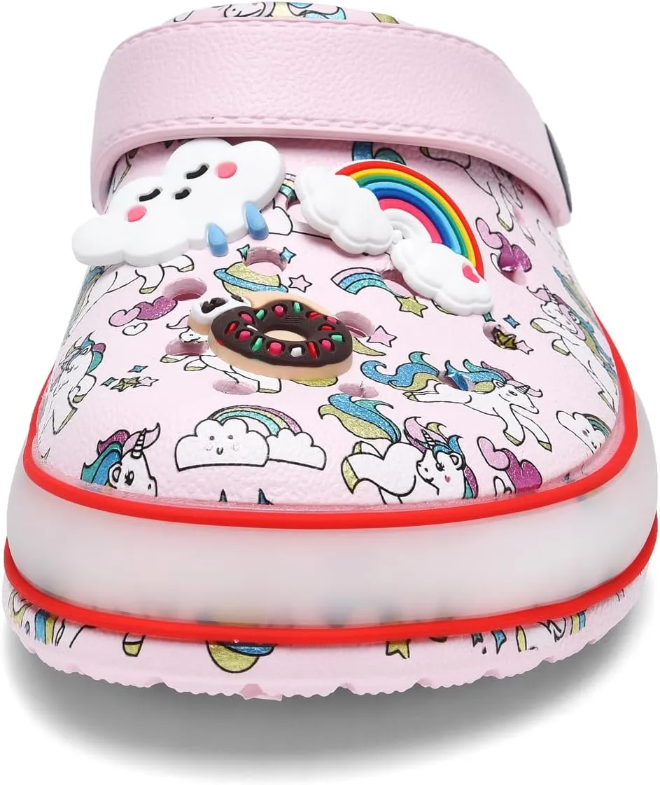 VIYEAR Toddler Light Up Sandals - Boy's & Girl's Garden & Beach Clogs - Indoor & Outdoor Slipper
