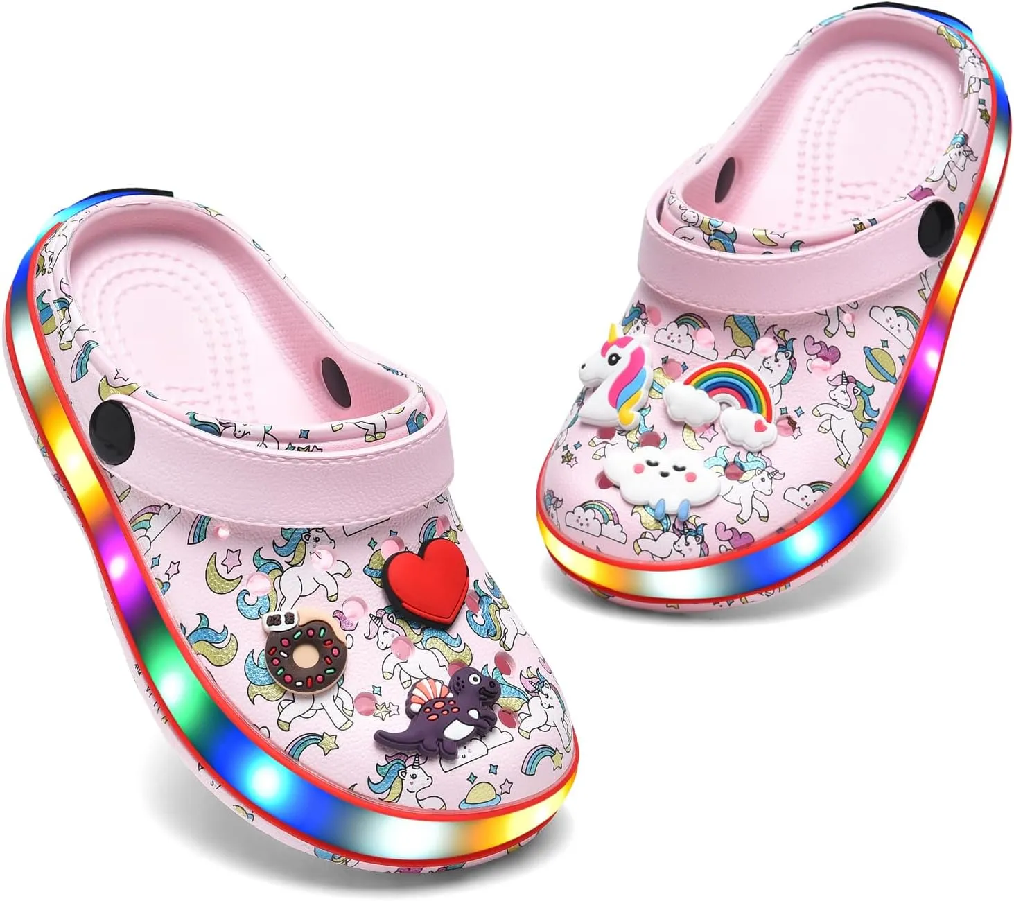 VIYEAR Toddler Light Up Sandals - Boy's & Girl's Garden & Beach Clogs - Indoor & Outdoor Slipper