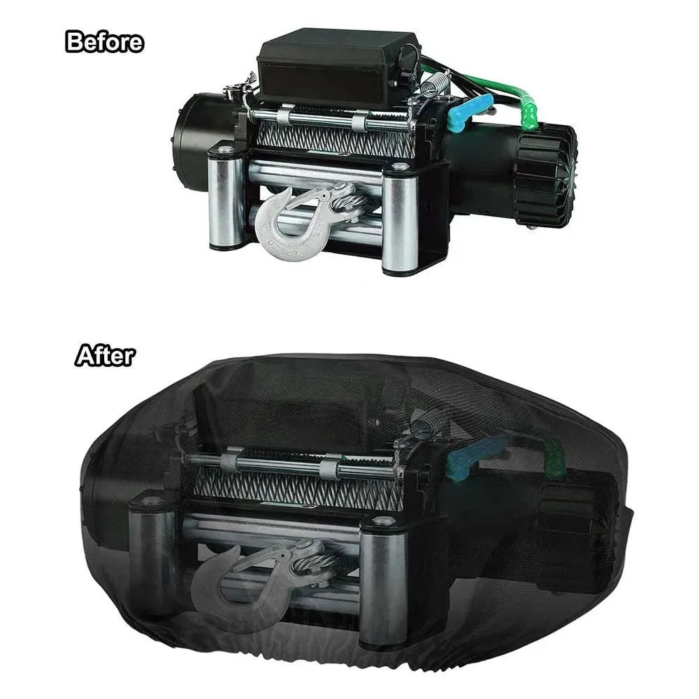 Waterproof 420D Oxford Cloth Winch Cover For Off Road Vehicles 48 X 19 X 24 Cm