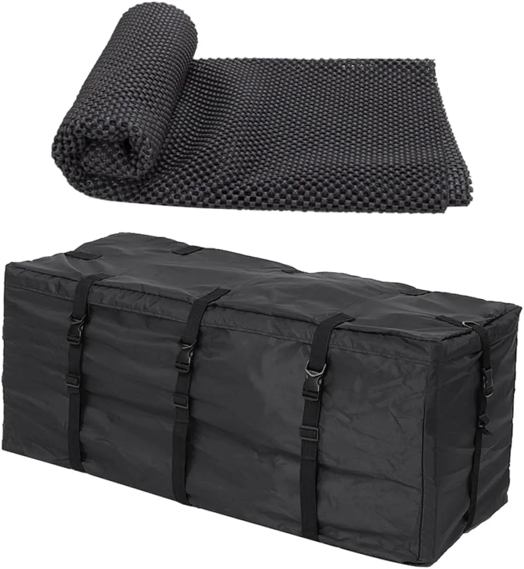 Waterproof Car Roof Bag 11 Cubic Feet 600d Oxford Vehicle Cargo Pouch Easy Install Non-Slip Mat