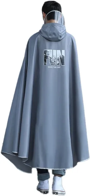 Waterproof Cycling Raincoat - Unisex Hooded Rain Poncho for Bike, E-bike, and Scooter - Windproof Rain Cape for All Weather Conditions(Silver Gray,3xl)