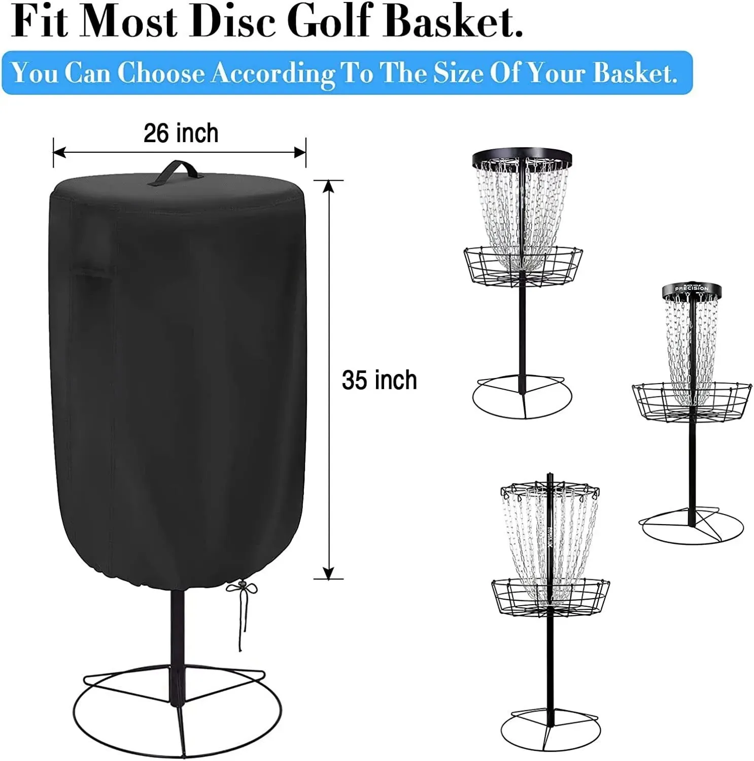Waterproof Disc Golf Basket Cover 26 X 35 Inch