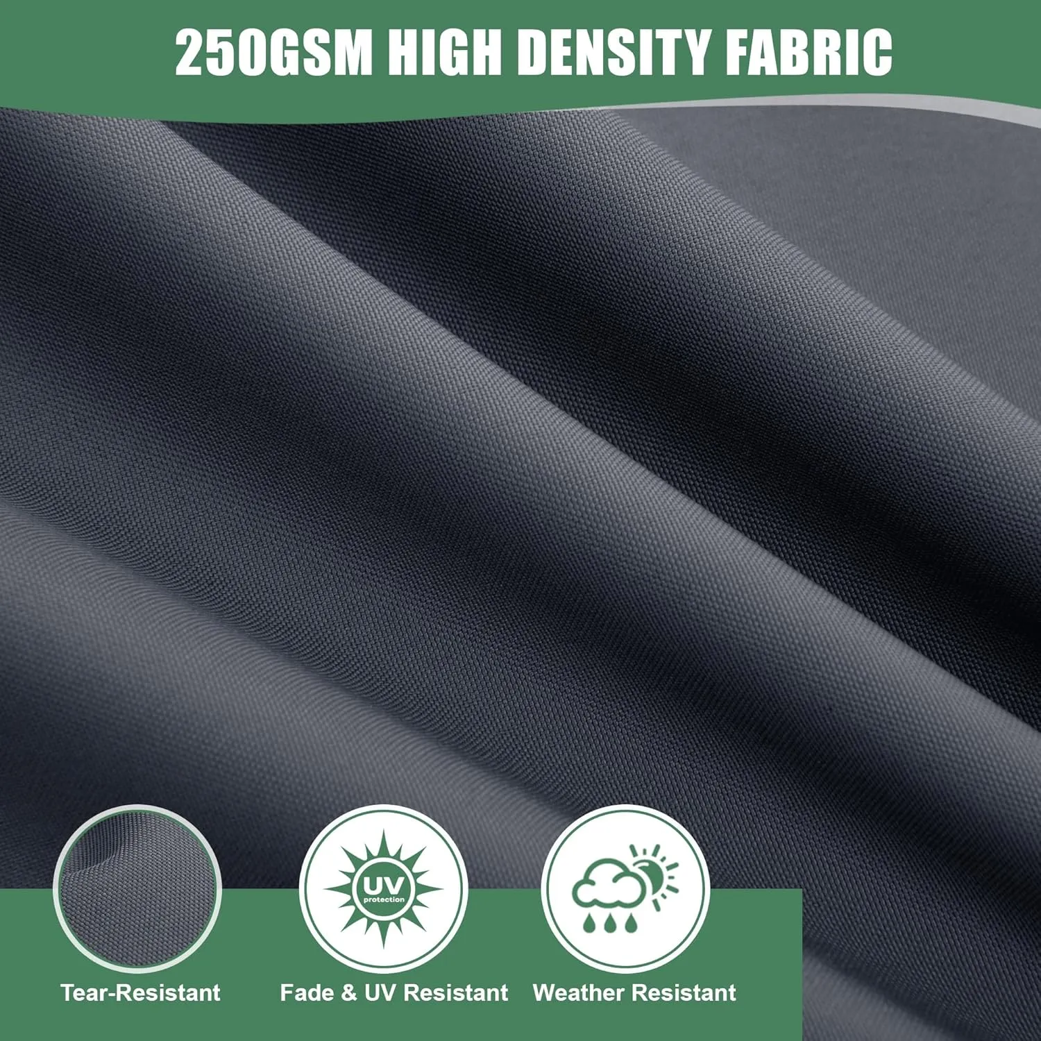 Waterproof Outdoor Cushions for Patio Furniture, Fade Resistant Backrest and Deep Seat Cushion Set with Removable Cover, 22 x 22 Inch, Dark Grey, 1 Set