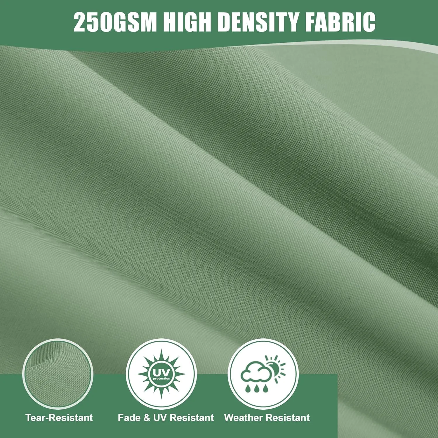 Waterproof Outdoor Patio Cushions with Removable Cover, Fade Resistant Back Pillow and Seat Cushion Set for Yard Porch Garden, 19 x 19 Inch, Sage Green, 1 Set