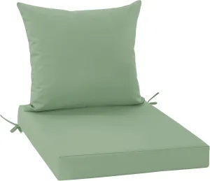 Waterproof Outdoor Patio Cushions with Removable Cover, Fade Resistant Back Pillow and Seat Cushion Set for Yard Porch Garden, 19 x 19 Inch, Sage Green, 1 Set