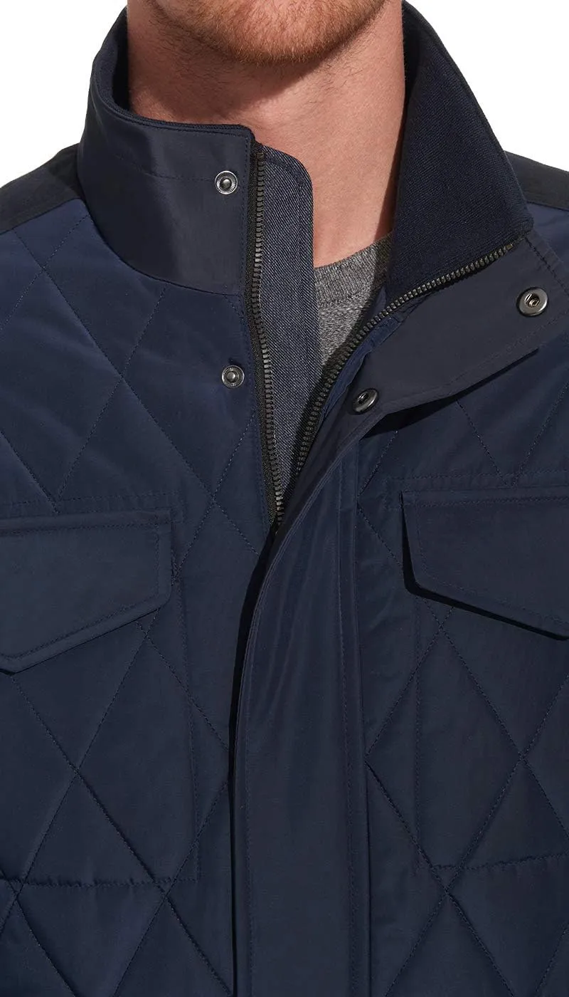 Weatherproof Mens Ultra Oxford Water and Wind Resistant Diamond Quilted 4 Pocket Insulated Jacket