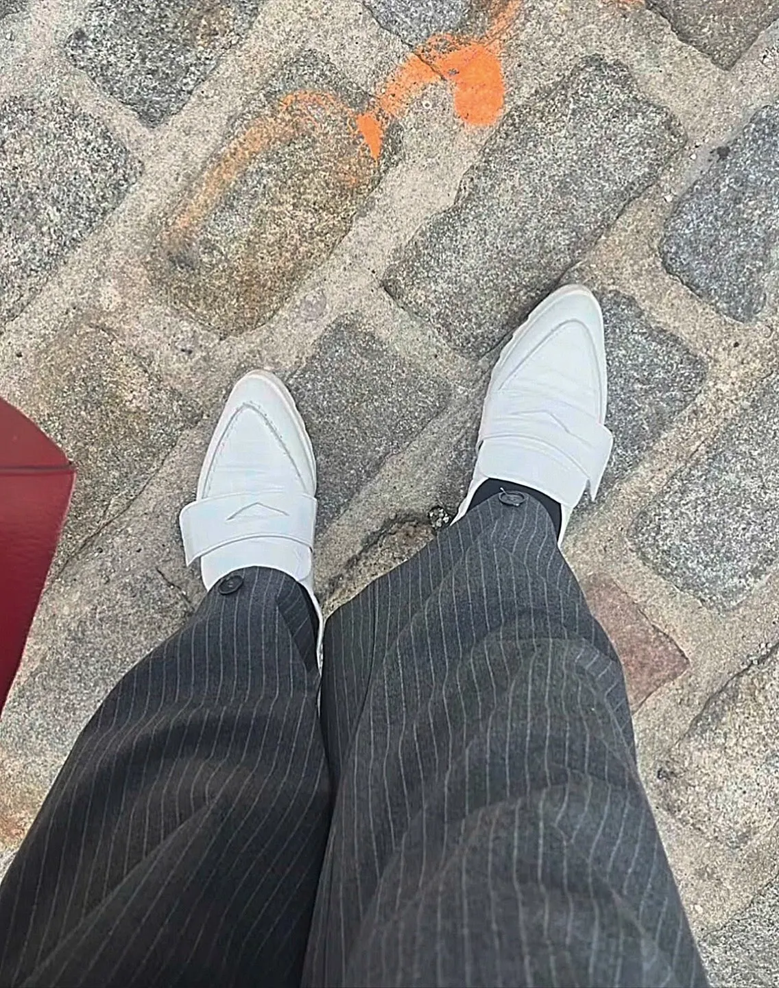 White Croco Loafers