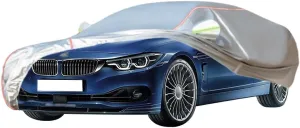 WOLWES Car Cover are Suitable for Alpina B4 All-Weather Windproof, Snowproof, Rainproof, UV-Protected and Breathable All-Season Universal with Side Door Zip Oxford Cloth Car Cover (Color : White)
