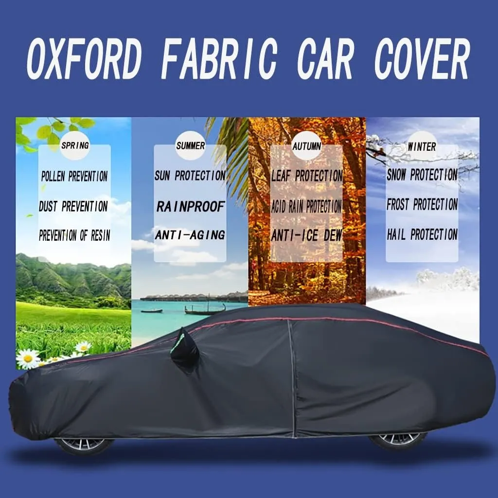 WOLWES Car Cover are Suitable for BMW X7 M60i xDrive All-Weather Windproof, Snowproof, Rainproof, UV-Protected and Breathable All-Season Universal with Side Door Zip Oxford Cloth Car Cover (Color : W