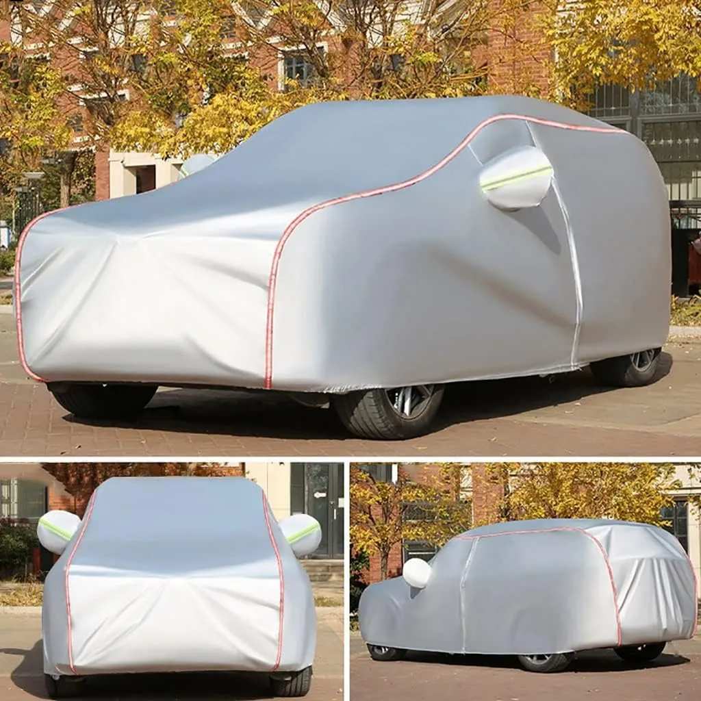 WOLWES Car Cover are Suitable for BMW X7 M60i xDrive All-Weather Windproof, Snowproof, Rainproof, UV-Protected and Breathable All-Season Universal with Side Door Zip Oxford Cloth Car Cover (Color : W