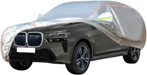 WOLWES Car Cover are Suitable for BMW X7 M60i xDrive All-Weather Windproof, Snowproof, Rainproof, UV-Protected and Breathable All-Season Universal with Side Door Zip Oxford Cloth Car Cover (Color : W