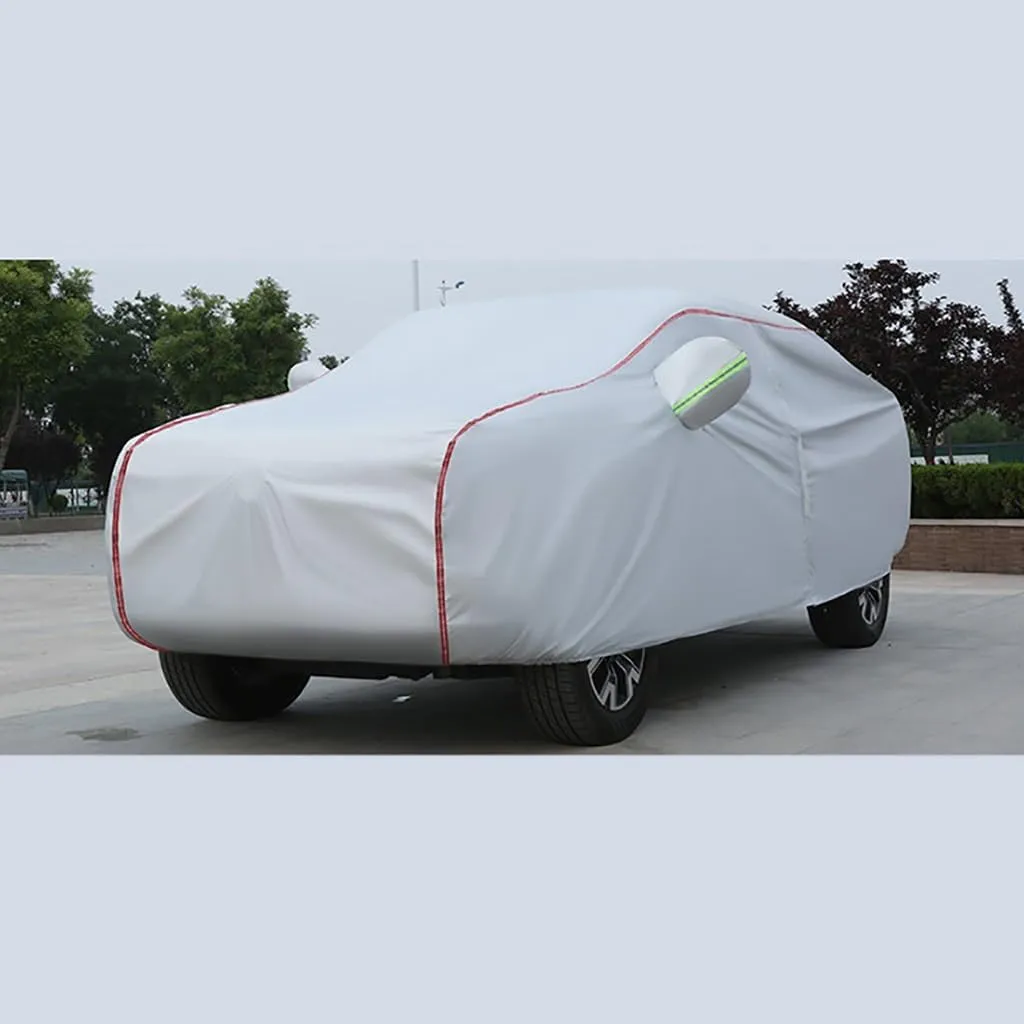 WOLWES Car Cover are Suitable for Chevrolet Silverado All-Weather Windproof, Snowproof, Rainproof, UV-Protected and Breathable All-Season Universal with Side Door Zip Oxford Cloth Car Cover (Color :