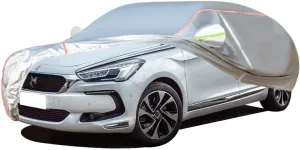 WOLWES Car Cover are Suitable for Citroen DS 5 All-Weather Windproof, Snowproof, Rainproof, UV-Protected and Breathable All-Season Universal with Side Door Zip Oxford Cloth Car Cover (Color : White)