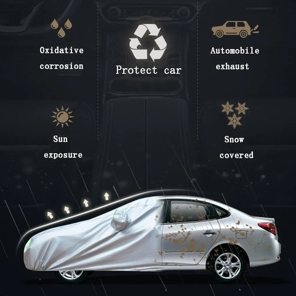 WOLWES Car Covers are Suitable for Buick Lacrosse 2005-2019 All-Weather Windproof, Snowproof, Rainproof, UV-Protected and Breathable All-Season Universal with Side Door Zip Oxford Cloth Car Covers (C