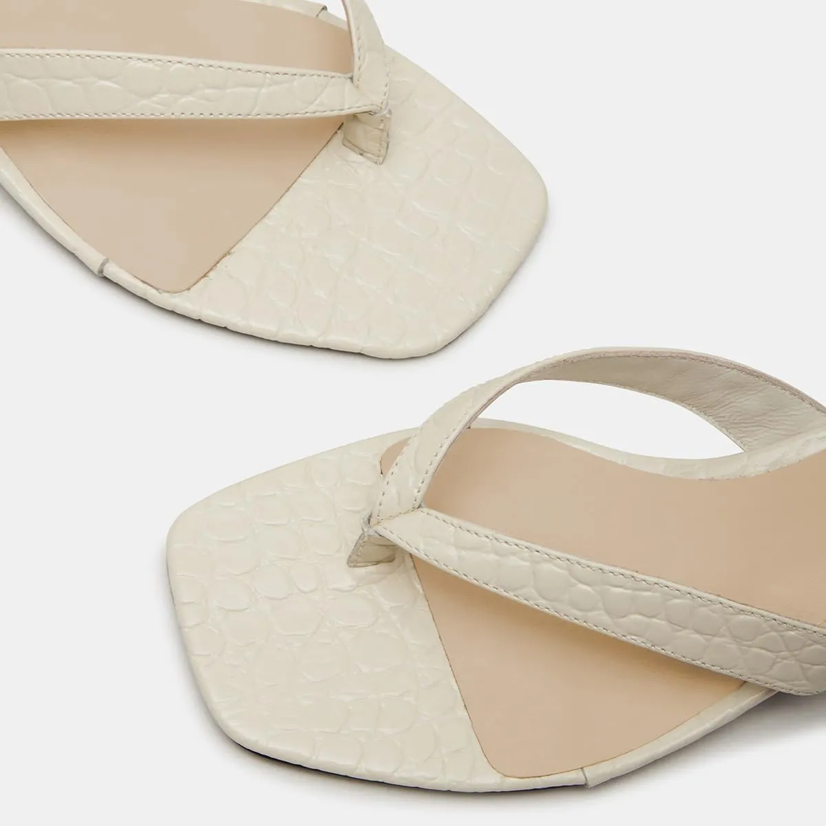 Women Stylish Open Square Toe Flip Flops Slip On Kitten Low Heeled Sandals Crocodile Print Party Dress Indoor Shoes Size 4-16 US