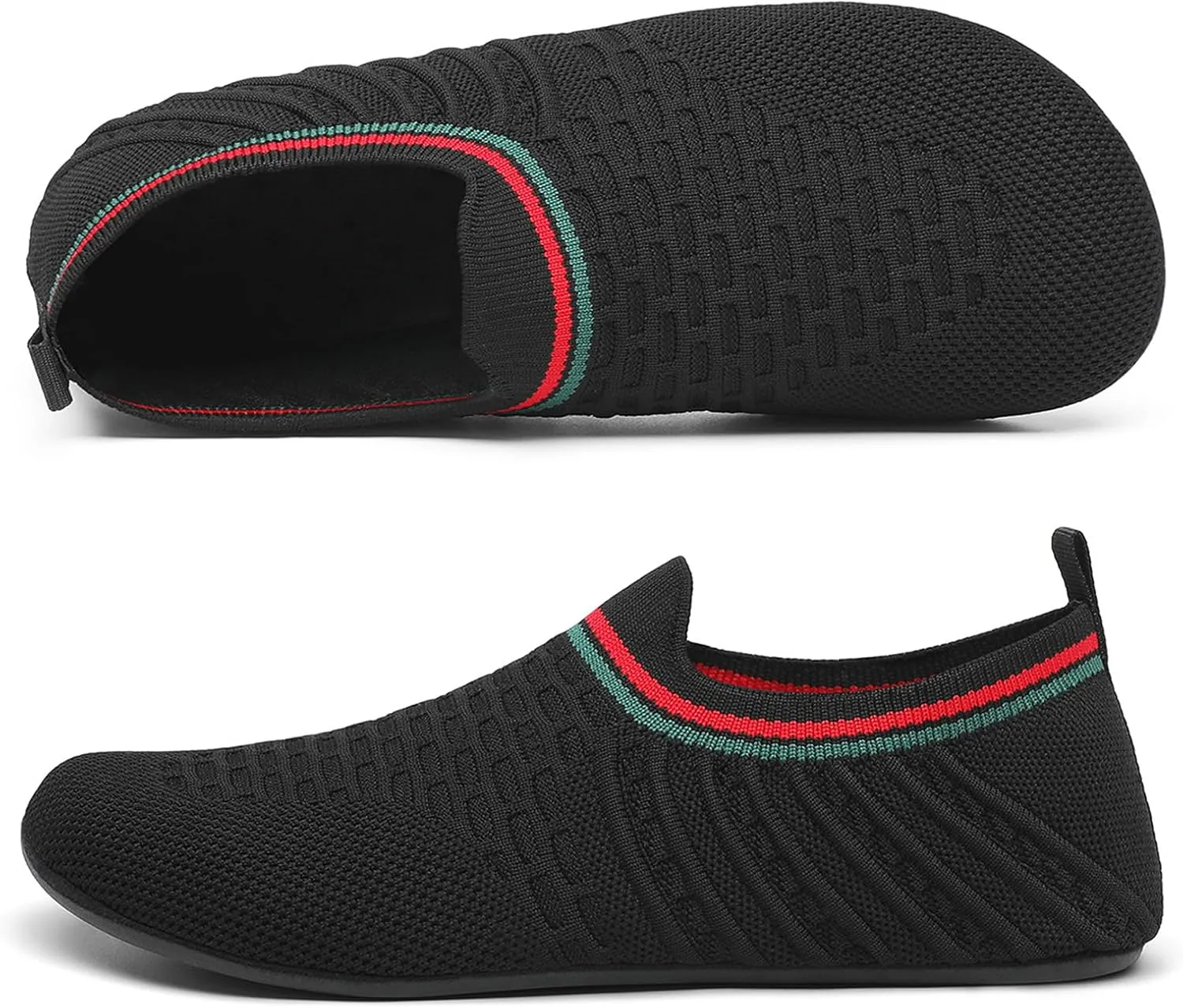 Women's and Men's Knitted Barefoot Flat Water Shoes Breathable Mesh Comfortable Lightweight Non-Slip Quick-Dry Aqua Socks Shoes for Beach Swim Yoga Exercise Sports