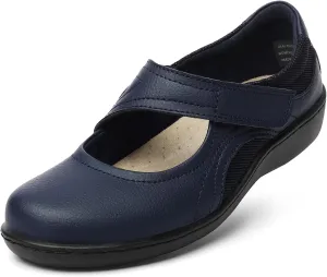 Women's Classic Comfort Mary Jane Flats Fashion Casual Dress Shoes Cute Closed Toe Slip On Lightweight Breathable Walking Shoes