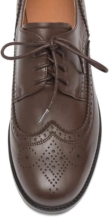 Women's Dress Brogue Lace-up Leather Oxford