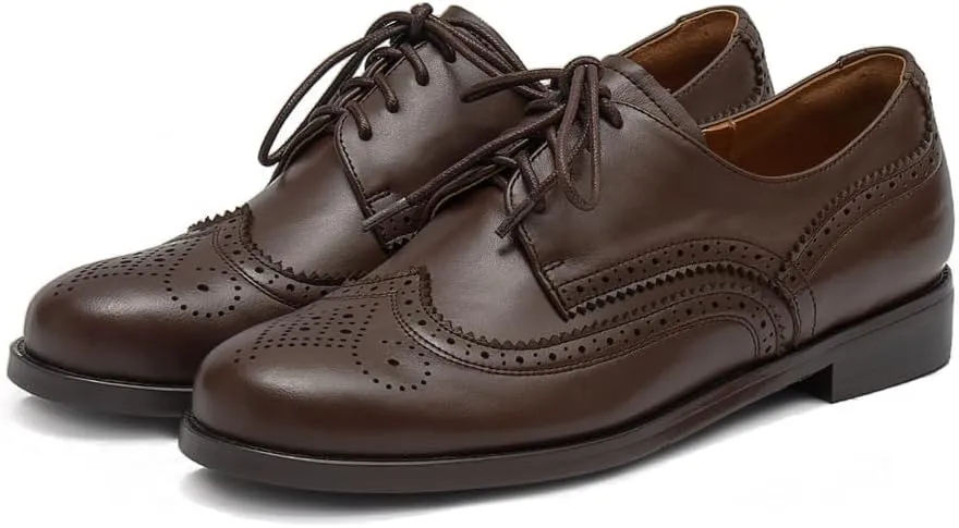 Women's Dress Brogue Lace-up Leather Oxford