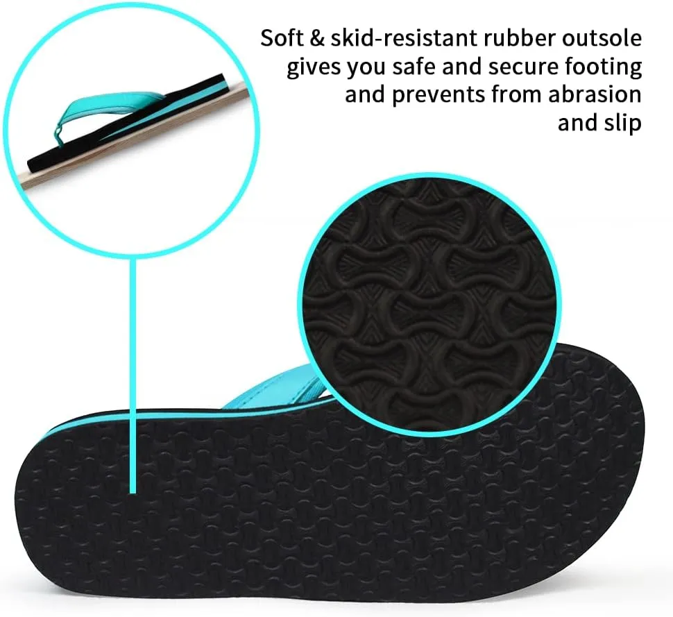Women's Flip-Flop Lightweight Sandals Comfortable Shock Proof Slippers Casual Thong Flip Flop for Women for Indoor and Outdoor Beach