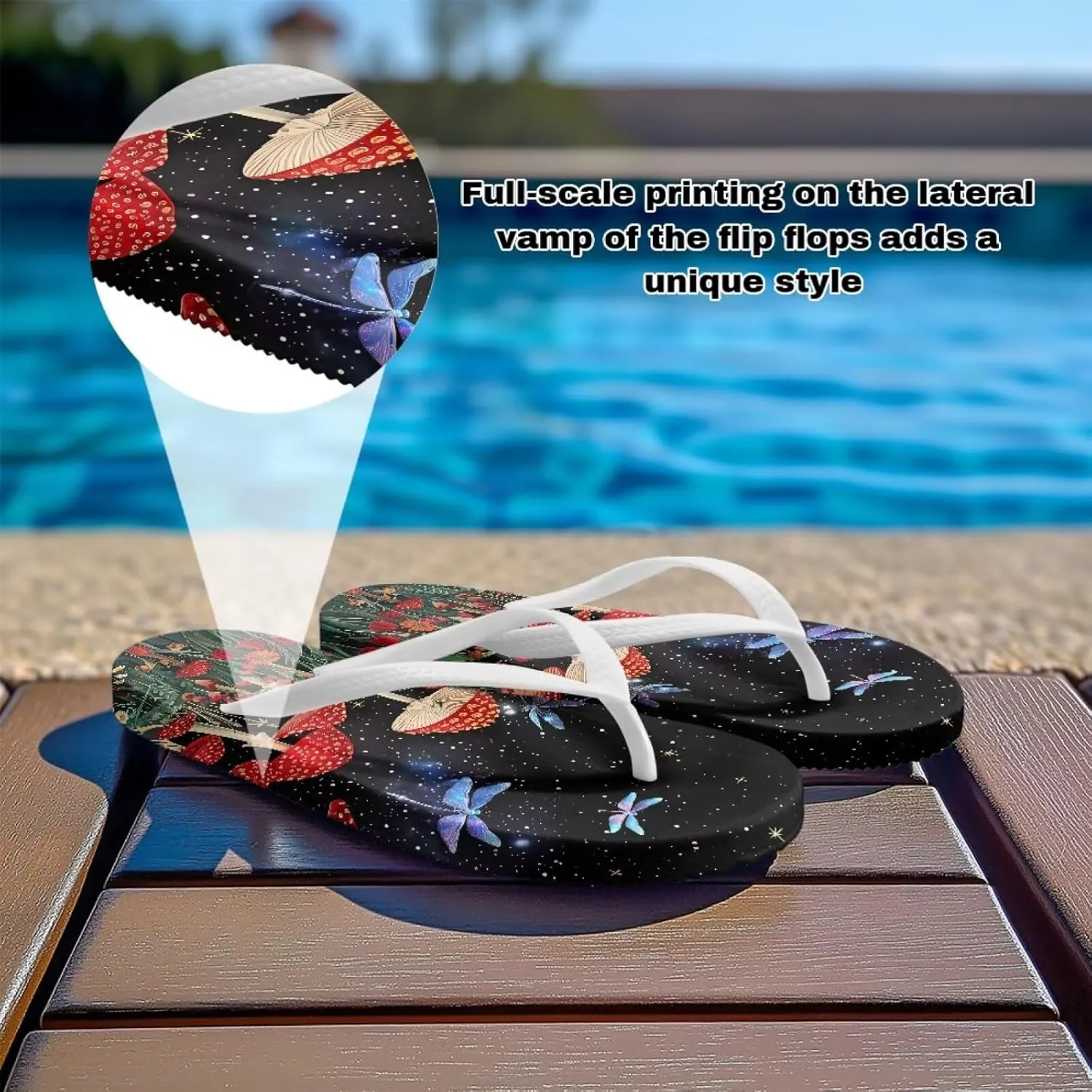Womens Flip Flops Ladies Non Slip Sandals Lightweight Stylish Shower Shoes Yoga Mat for Summer