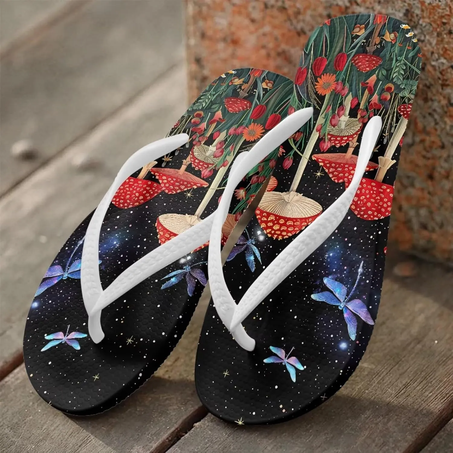 Womens Flip Flops Ladies Non Slip Sandals Lightweight Stylish Shower Shoes Yoga Mat for Summer