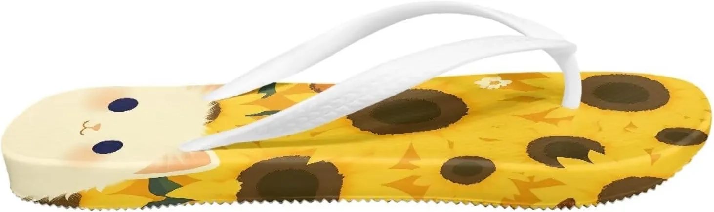 Women's Flip Flops Soft Lightweight Beach Party Slide Sandals Women Anti Slip Casual Slippers for Living Room Size 5.5-9.5 White Sole